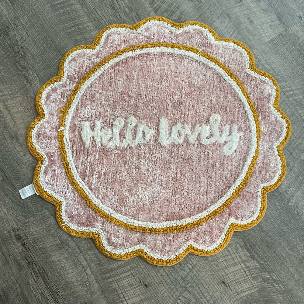ANTHROPOLOGIE | Hello Lovely Bath Mat Pink Yellow